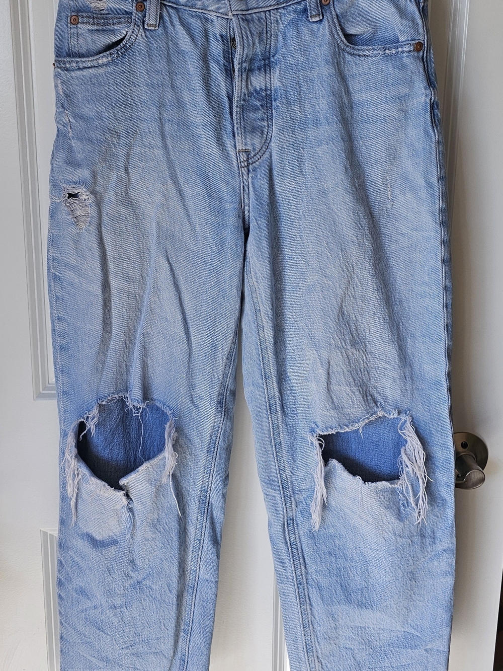 Maurices Light Blue Distressed Ripped Jeans